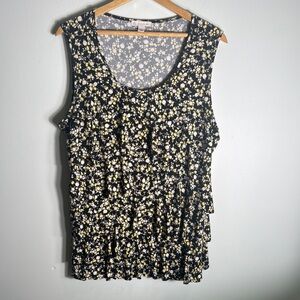 Db Floral‎ Sleeveless Top - Black and White